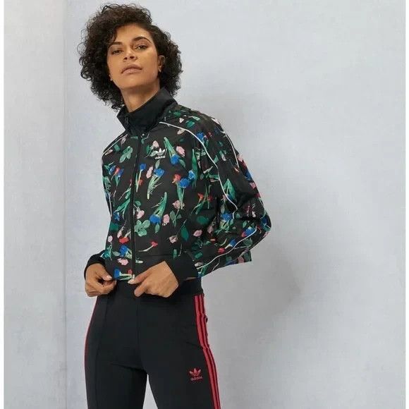 adidas Jackets & Blazers - Adidas Women’s Track Jacket Full Zip- Up Closure With High Collar Cropped Logo M